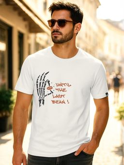 Bewakoof - Men Gardenia Last Bean White Graphic Printed T-Shirt