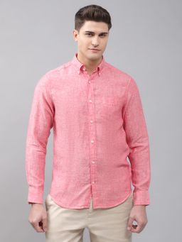 GANT - Men Pink Solid Regular Shirt