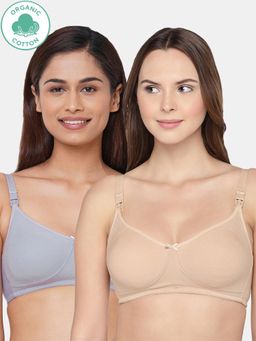 Inner Sense - Bamboo Cotton Non-Padded Full-Coverage Side Support Maternity Bra (Pack Of 2)