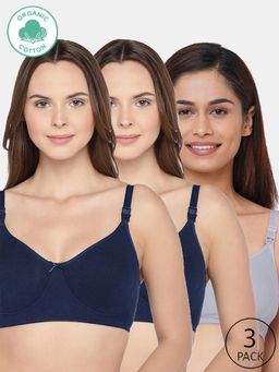 Inner Sense - Bamboo Cotton Non-Padded Full-Coverage Side Support Maternity Bra (Pack Of 3)