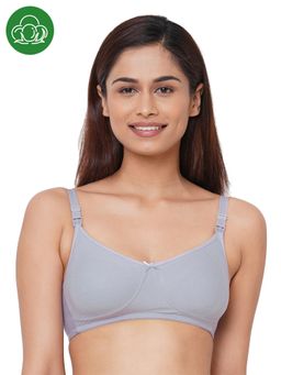 Inner Sense - Bamboo Cotton Non-Padded Full-Coverage Side Support Maternity Bra with Extender