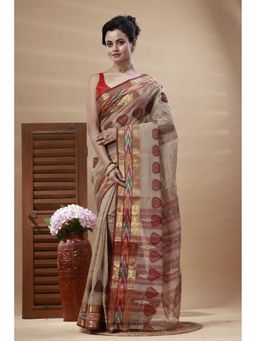 SLAGHA - Womens Ethnic Pure Cotton Saree Without Blouse