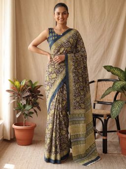 Sareemall - Cotton Multicolored Printed Saree with Unstitched Blouse