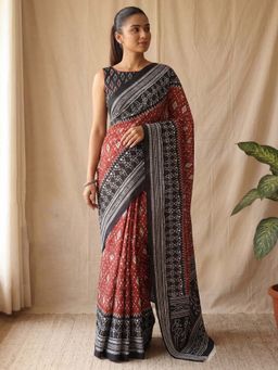 Sareemall - Cotton Multicolored Printed Saree with Unstitched Blouse