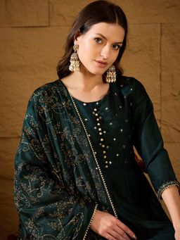 Vaamsi - Women Poly Silk Kurta Trousers with Dupatta (Set of 3)