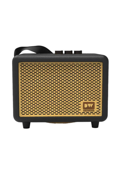 DECIWOOD Unplugged 35W Wooden Body, 4500 mAh Battery, 7-8 Hrs Play Time, Bluetooth Speaker-Black