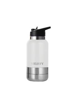 Melbify - 2-in-1 Vacuum Flask Sipper with Straw Thermos Water Bottle Hot & Cold Flask White