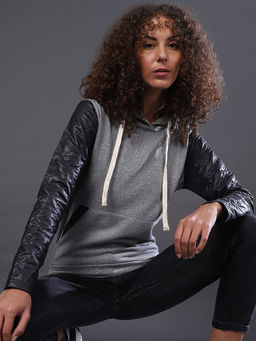 Campus Sutra - Grey Women Solid Stylish Casual Jacket