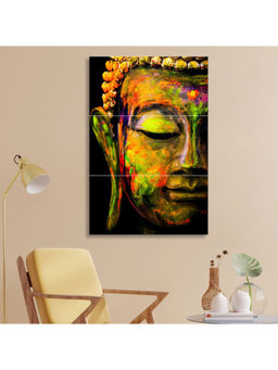 HomeTown - Ilona Serene Bhuddha Canvas Hand Painted Painting, Multi Color Set Of 3Pcs 80X120