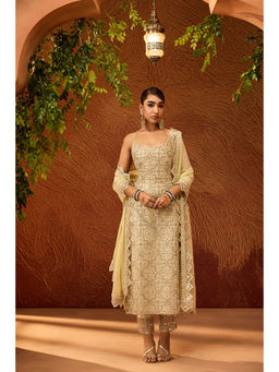 Saanjh by Lea - Ryka Mint Green Embroidered Kurta & Pant with Dupatta (Set of 3)