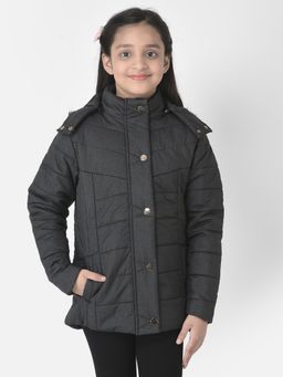 CRIMSOUNE CLUB - Girls Polished Black Padded Jacket