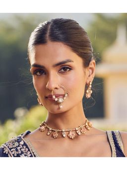 AMAARA JEWELS - Noorika Nath White Nath with Earrings