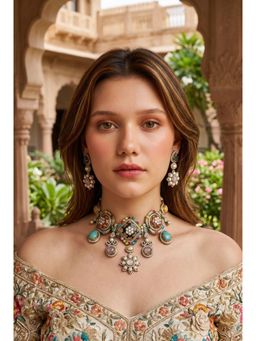 AMAARA JEWELS - Ophelia Gem White Necklace with Earrings
