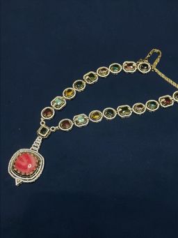 AMAARA JEWELS - Mireya Multigem Red Necklace with Earrings
