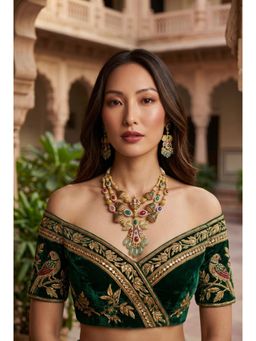 AMAARA JEWELS - Morbagh Heritage Haar Multicolour Necklace with Earrings