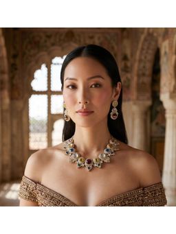 AMAARA JEWELS - Florentine Jewel Multicolour Necklace with Earrings