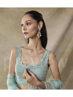 AMAARA JEWELS - Mop Geo Drops White Earrings
