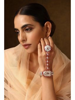 SWABHIMANN - Wenka Red Polki Hath Phool