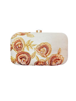 A Clutch Story - Off White Floral Clutch