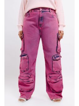 FREAKINS - Denim Too Pink Cargo Jeans