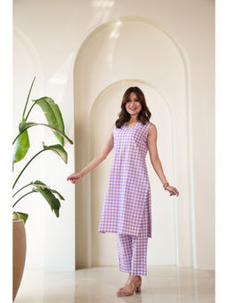 DIMPLE DESIGN STUDIO - Lavender Checks Co-Ord (Set of 2)