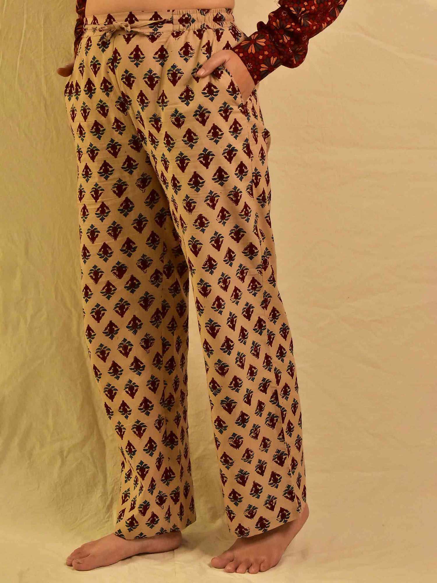sundarii Gustakh Ajrakh Handblock Print Pant-picture-18