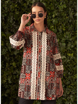 Lakshita - Black Printed Rayon Shirt for Women