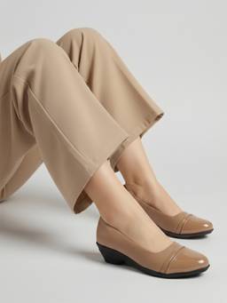 DENILL - Women Beige Matte Finish Block Heels