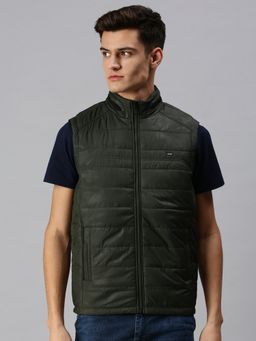 SHOWOFFFF - Men Casual Quilted Olive Jacket