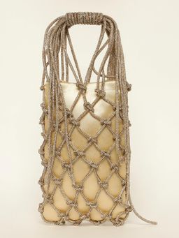 Modarta By Kamakshi - Golden Crystals Handbag - Network Beaded Evening Party Clutch