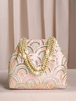 Peora - Pink Sequins Motifs Potli Bag