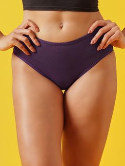 Clovia - Cotton Panda Print Mid Waist Hipster - Purple