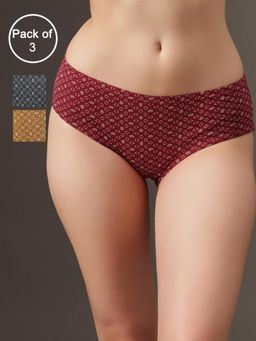 Clovia - Mid Waist Hipster - Multi-Color (Pack of 3)