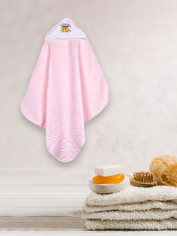 Moms Home - Super Soft Organic Cotton Hooded Baby Bath Towel Pink