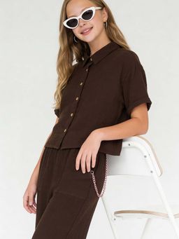 max - Girls Solid Boxy Fit Shirt