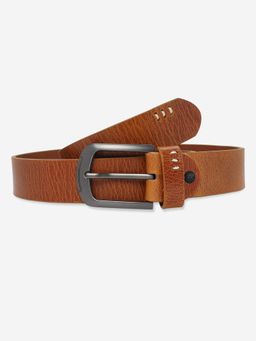 Spykar - Men Solid Tan Leather Belt