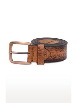 Spykar - Men Textured Tan Leather Belt