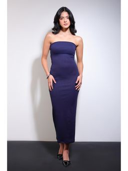 COLOR CAPITAL - Strapless Bandeau Purple Maxi Dress