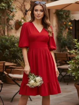 Sera - Fit and Flare Knee Length Dress