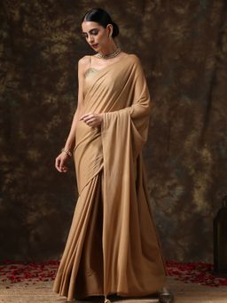 Swtantra - Champagne Gold Chiffon Saree