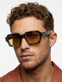 Eyejack - Unisex Square Black Frame Yellow Lens Sunglasses - 2434CL891 (54)