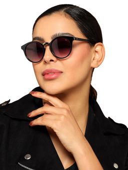 Eyejack - Women Cat Eye Black Frame Purple Lens Sunglasses - 30101CL886 (50)