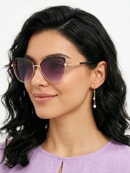 Eyejack - Women Cat Eye Gold Frame Purple Lens Sunglasses - 7005CL842 (53)