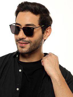 Eyejack - Unisex Square Black Frame & Lens Sunglasses - 7021CL852 (54)