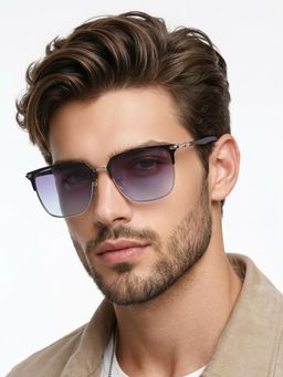 Eyejack - Unisex Square Silver Frame Grey Lens Sunglasses - 7021CL854 (54)