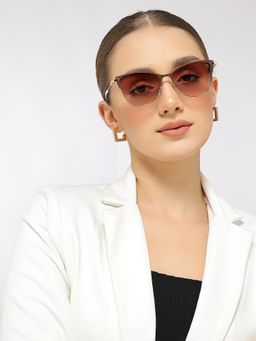 Eyejack - Women Cat Eye Gold Frame Brown Lens Sunglasses - 7030CL844 (55)