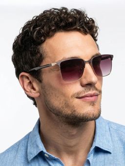 Eyejack - Unisex Square Gold Frame Brown Lens Sunglasses - 7032CL898 (57)