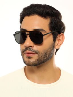 Eyejack - Unisex Aviator Black Frame & Lens Sunglasses - 8008PCL839 (58)