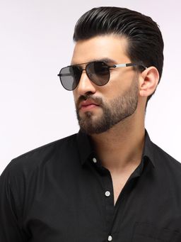 Eyejack - Unisex Aviator Black Frame & Lens Sunglasses - 8017PCL876 (57)