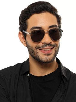 Eyejack - Unisex Aviator Silver Frame Grey Lens Sunglasses - 8017PCL877 (57)